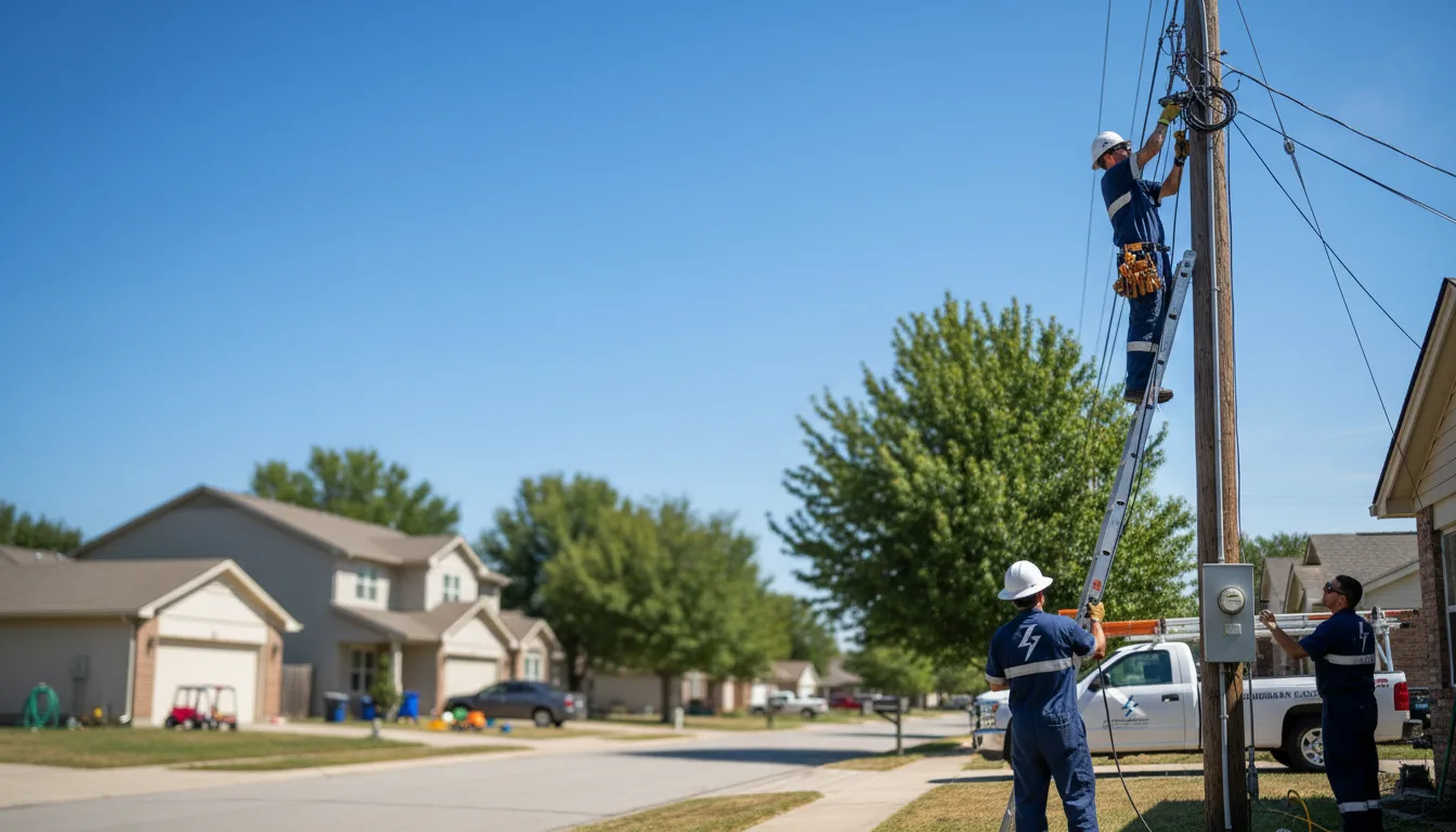 Residential electrician providing installation services in Talco, TX